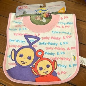 Teletubbies tinky winky and po vintage 90s bib new with tags